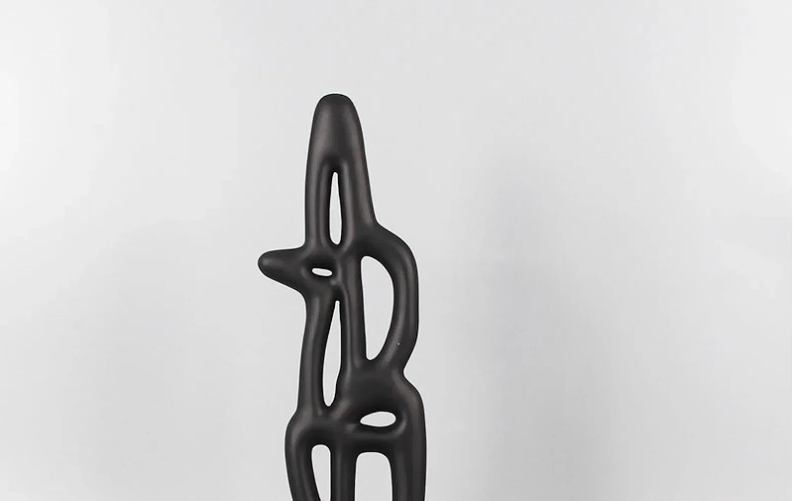 Geometric Sculpture - Black White Hollow Design, angled view - House Of Avana