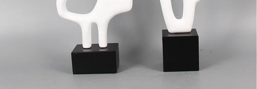 Geometric Sculpture - Black White Hollow Design, in-use display - House Of Avana