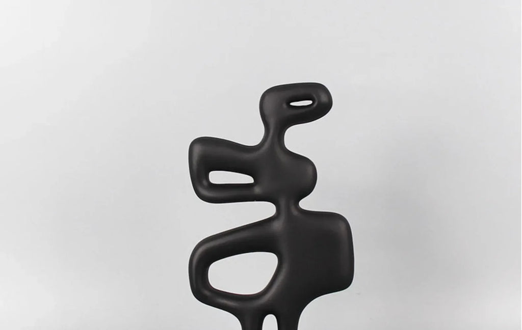 Geometric Sculpture - Black White Hollow Design, texture detail - House Of Avana