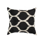 Canvello Turkish Black & White Velvet Pillow - 24'' X 24", front view - House Of Avana