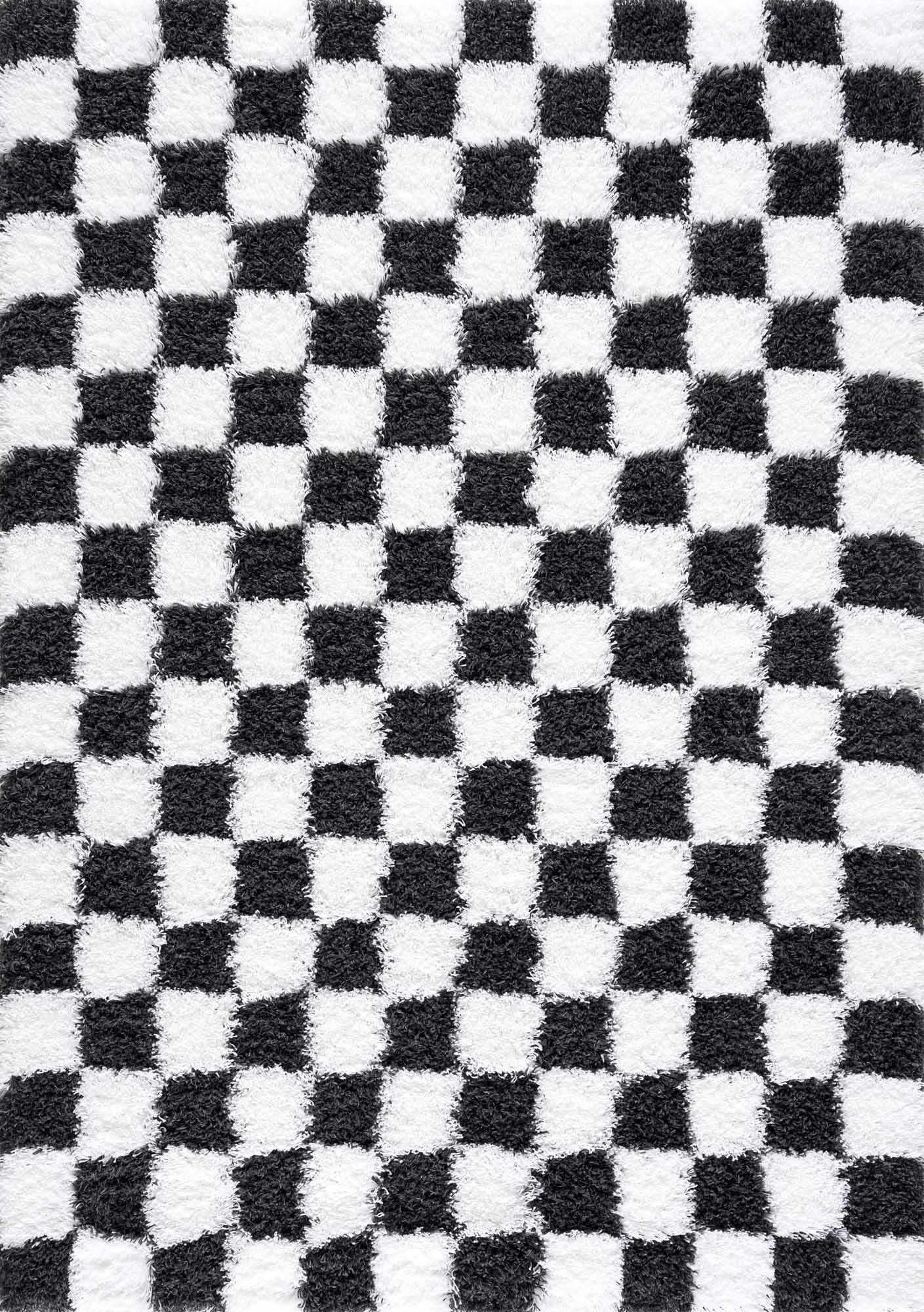 Atira Black & White Checkered Area Rug - House Of Avana