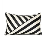 Simple Black and White Stripes Nordic Modern Fashion Sofa Cushion Cover Rectangular Waist Pillowcase,... - House Of Avana