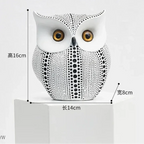 Artistic Black and White Owl Statue Figurines Resin Sculpture Home Desk Decor Bedroom Tv Cabinet... - House Of Avana