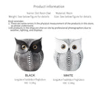 Artistic Black and White Owl Statue Figurines Resin Sculpture Home Desk Decor Bedroom Tv Cabinet... - House Of Avana