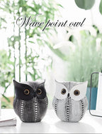 Artistic Black and White Owl Statue Figurines Resin Sculpture Home Desk Decor Bedroom Tv Cabinet... - House Of Avana