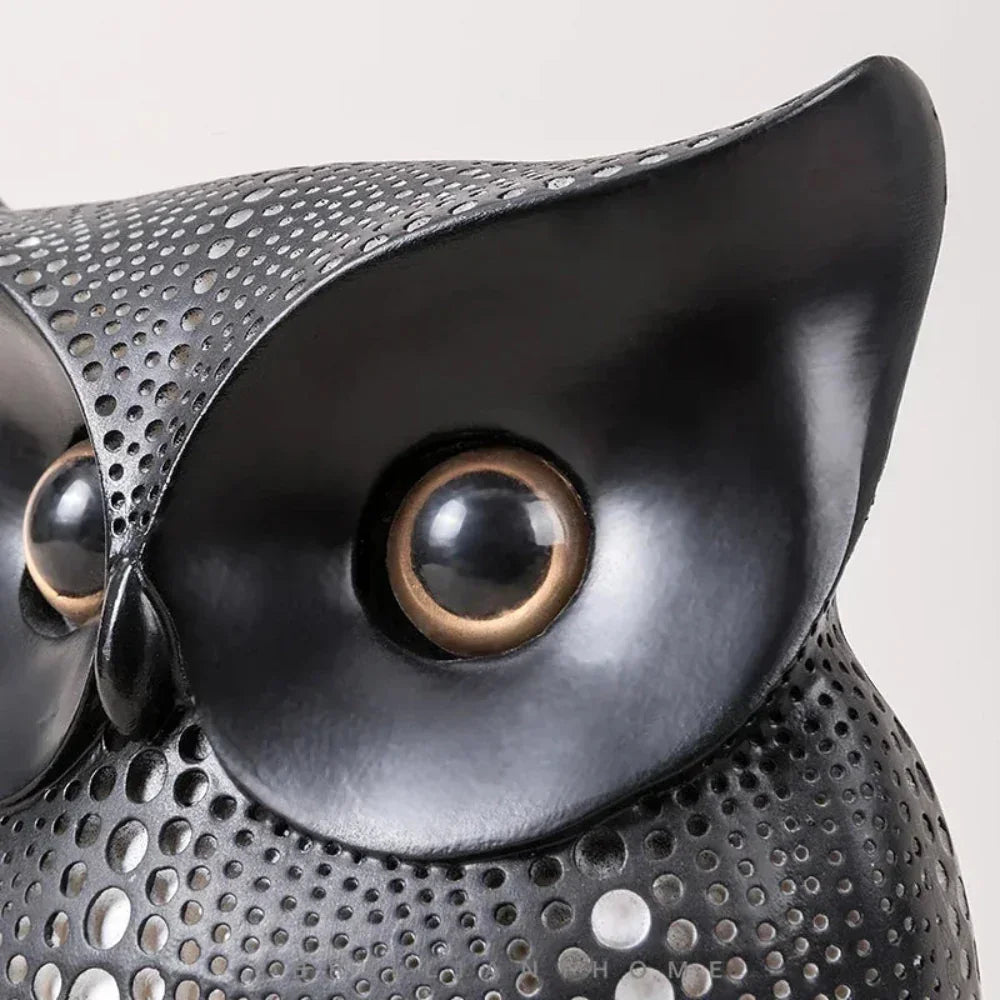 Artistic Black and White Owl Statue Figurines Resin Sculpture Home Desk Decor Bedroom Tv Cabinet... - House Of Avana