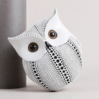 Artistic Black and White Owl Statue Figurines Resin Sculpture Home Desk Decor Bedroom Tv Cabinet... - House Of Avana
