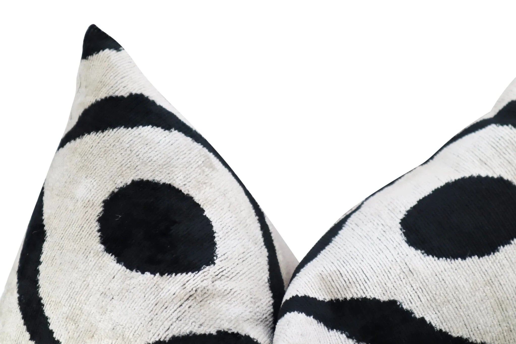 Canvello Luxury Decorative Black White Throw Pillow | X in (40 X Cm), angled view - House Of Avana