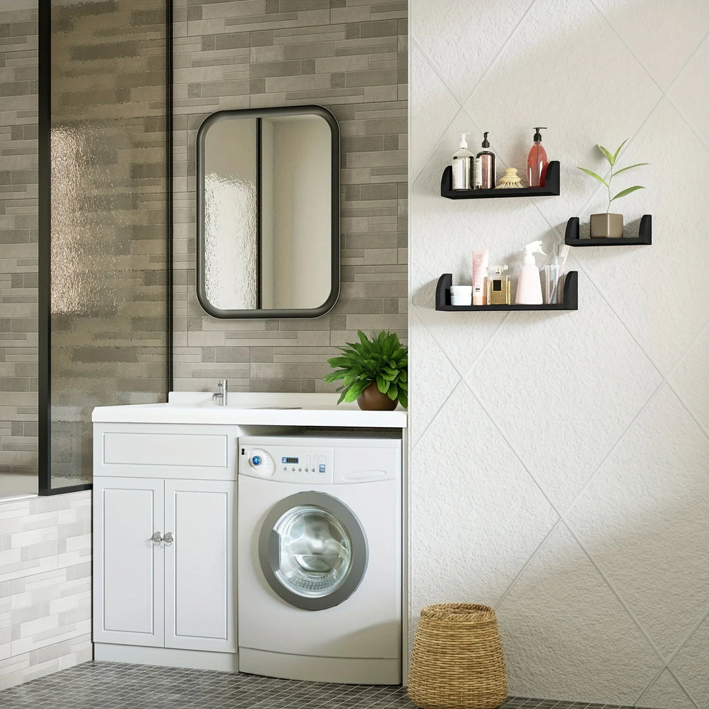 Wall Shelves - Floating Wood Black Set, lifestyle image - House Of Avana