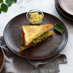 Black Walnut Wood Round Serving Plate 15-20cm Diameter, back view - House Of Avana