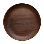 Black Walnut Wood Round Serving Plate 15-20cm Diameter, detail shot - House Of Avana