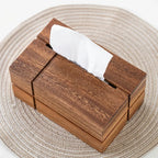Black Walnut Wooden Tissue Box Cover Luxury Design, side view - House Of Avana