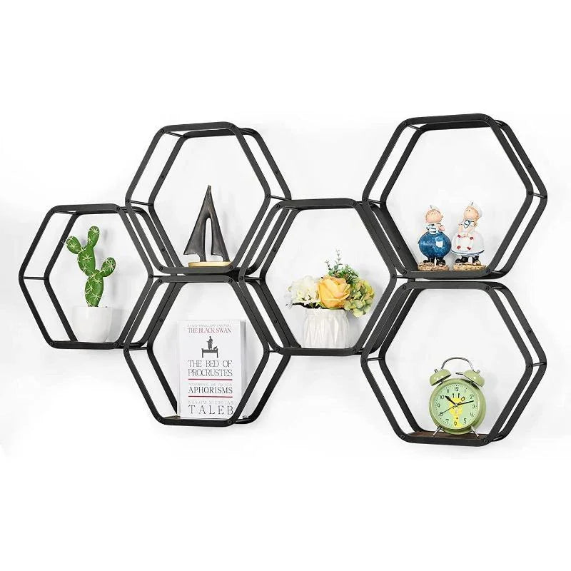 Wall Shelves - Floating Black Wooden Set, lifestyle image - House Of Avana