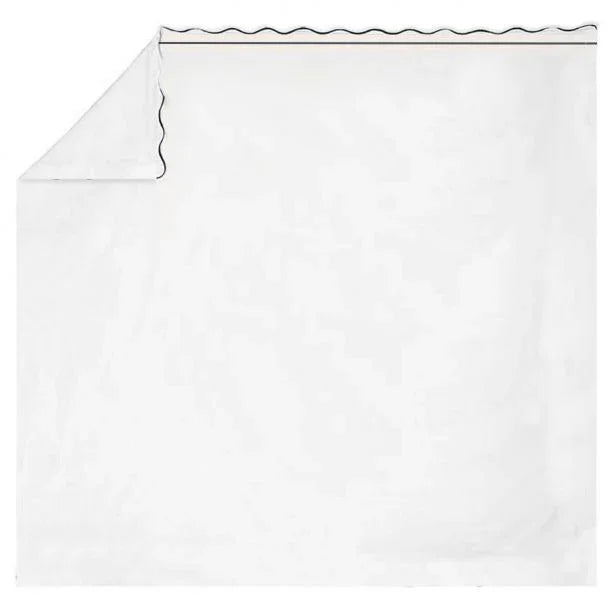 400TC Cotton Scallop Embroidery & Border Sateen Solid Sheet Set PushpLinen