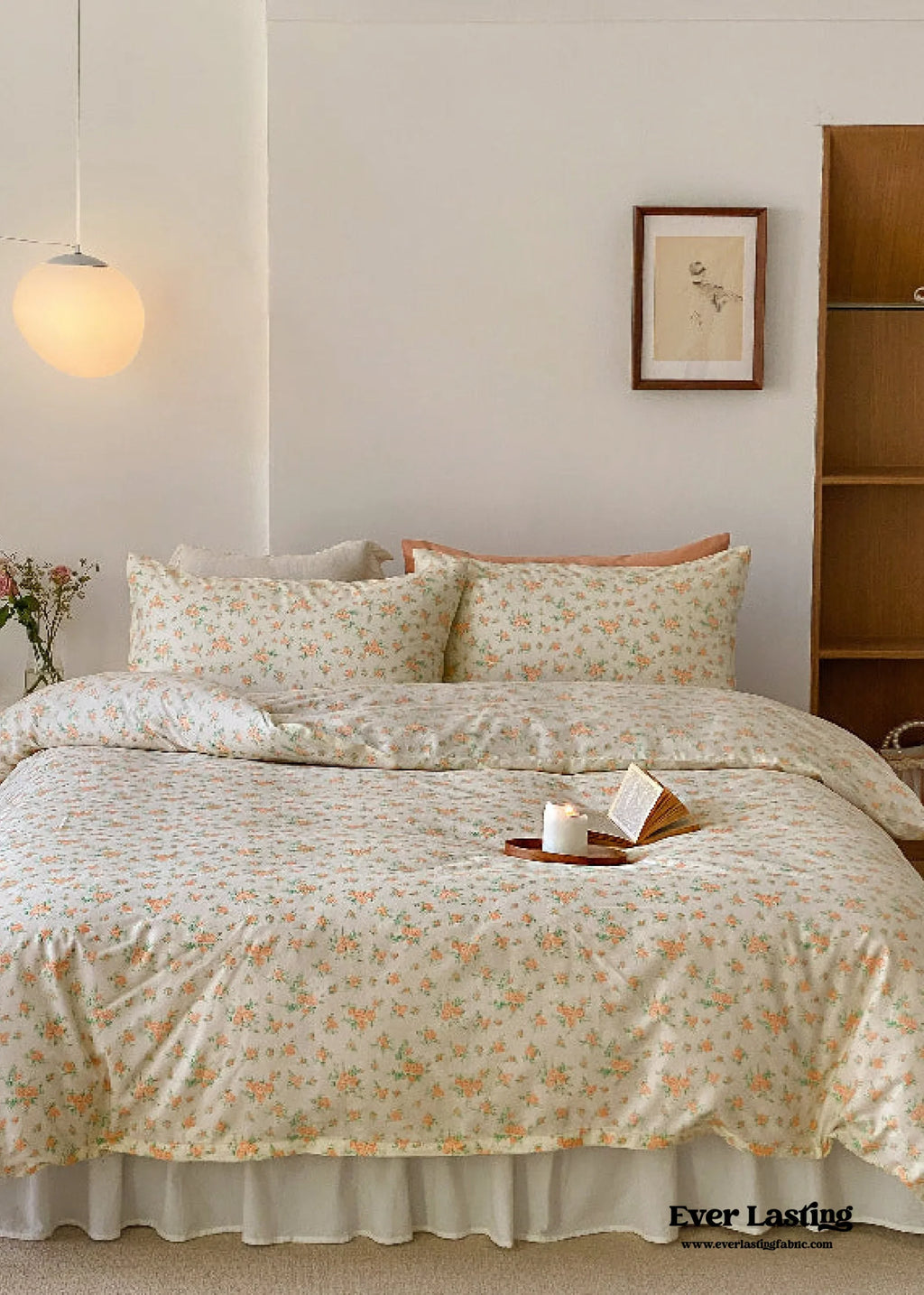 Blossom Floral Bedding Set / Orange Ever Lasting
