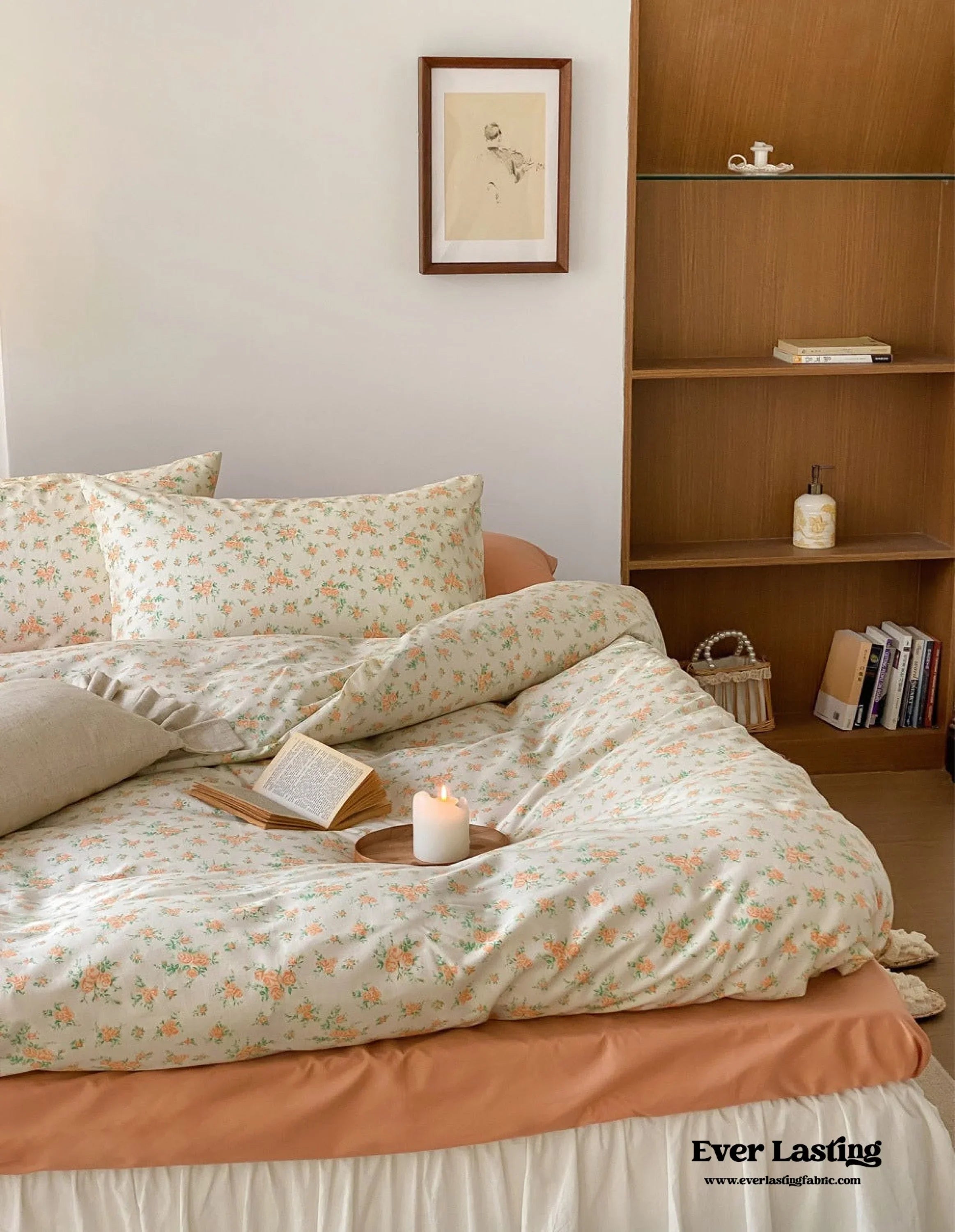Blossom Floral Bedding Set / Orange Ever Lasting