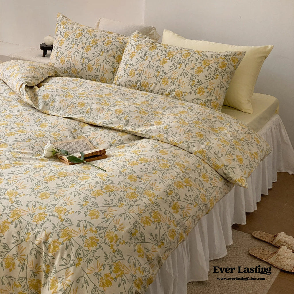 Blossom Floral Bedding Set / Orange Ever Lasting