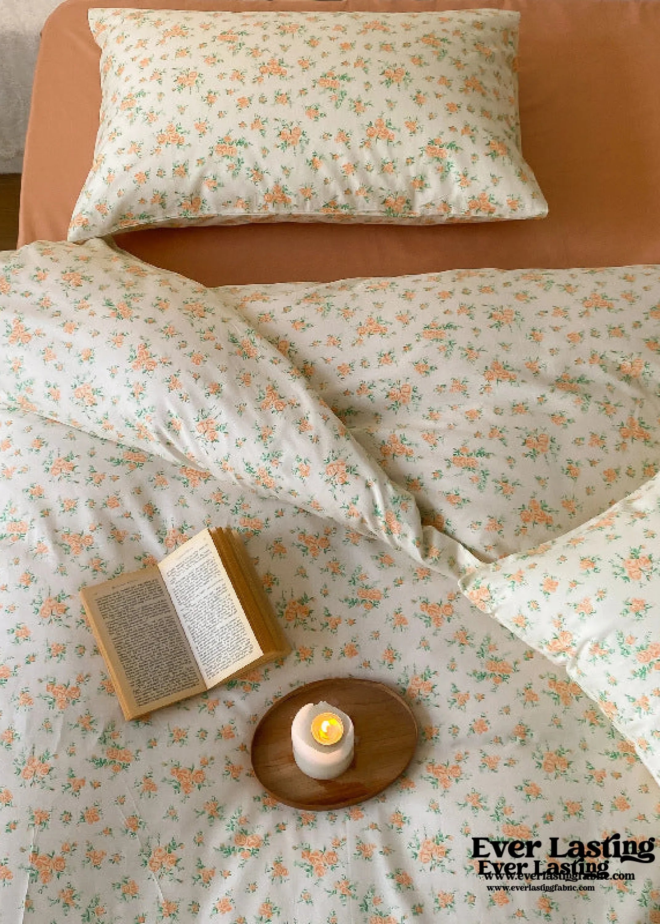 Blossom Floral Bedding Set / Orange Ever Lasting
