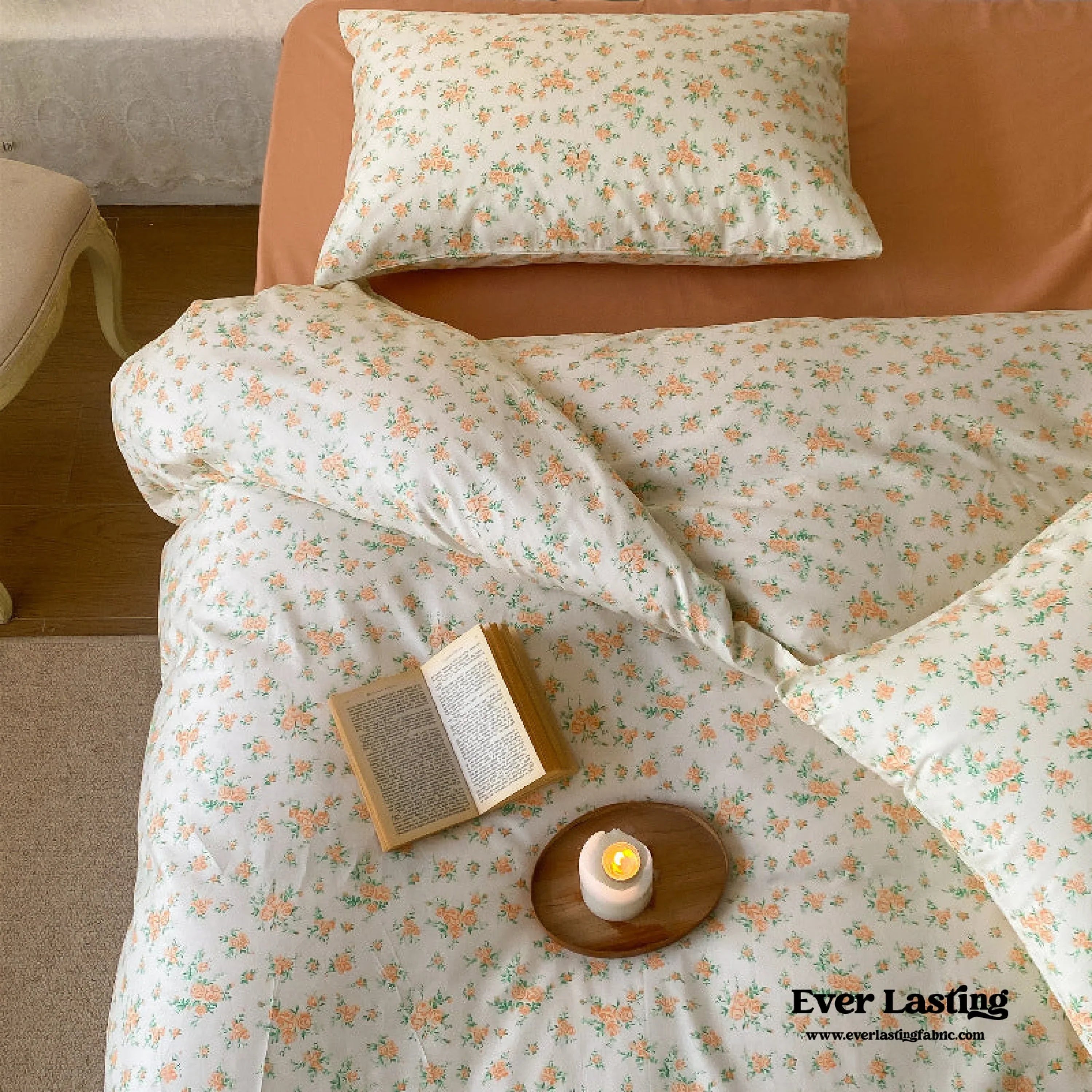 Blossom Floral Bedding Set / Orange Ever Lasting