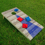 Blue Arrow - Cornhole Board Wrap - Set of 2, back view - House Of Avana