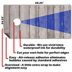 Blue Arrow - Cornhole Board Wrap - Set of 2, side view - House Of Avana