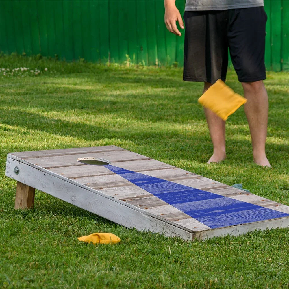 Blue Arrow - Cornhole Board Wrap - Set of 2, top view - House Of Avana