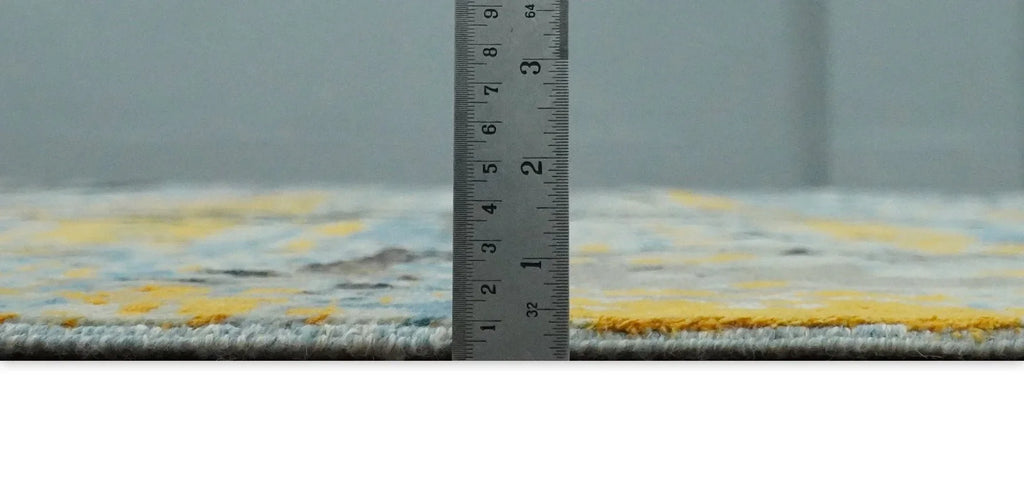 10x14 Fine Hand Knotted Blue and Black Modern Abstract Style Antique Wool and Silk Area Rug | Agr49,... - House Of Avana