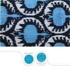 Canvello Handmade Blue Black Velvet Throw Pillows - 18x18, detail shot - House Of Avana