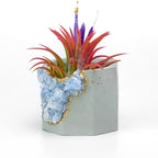 Blue Calcite Geode Planter with Natural Stone Layers, detail shot - House Of Avana