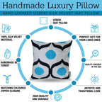 Canvello Handmade Sky Blue Pillows for Couch - 16x16 Inch, side view - House Of Avana