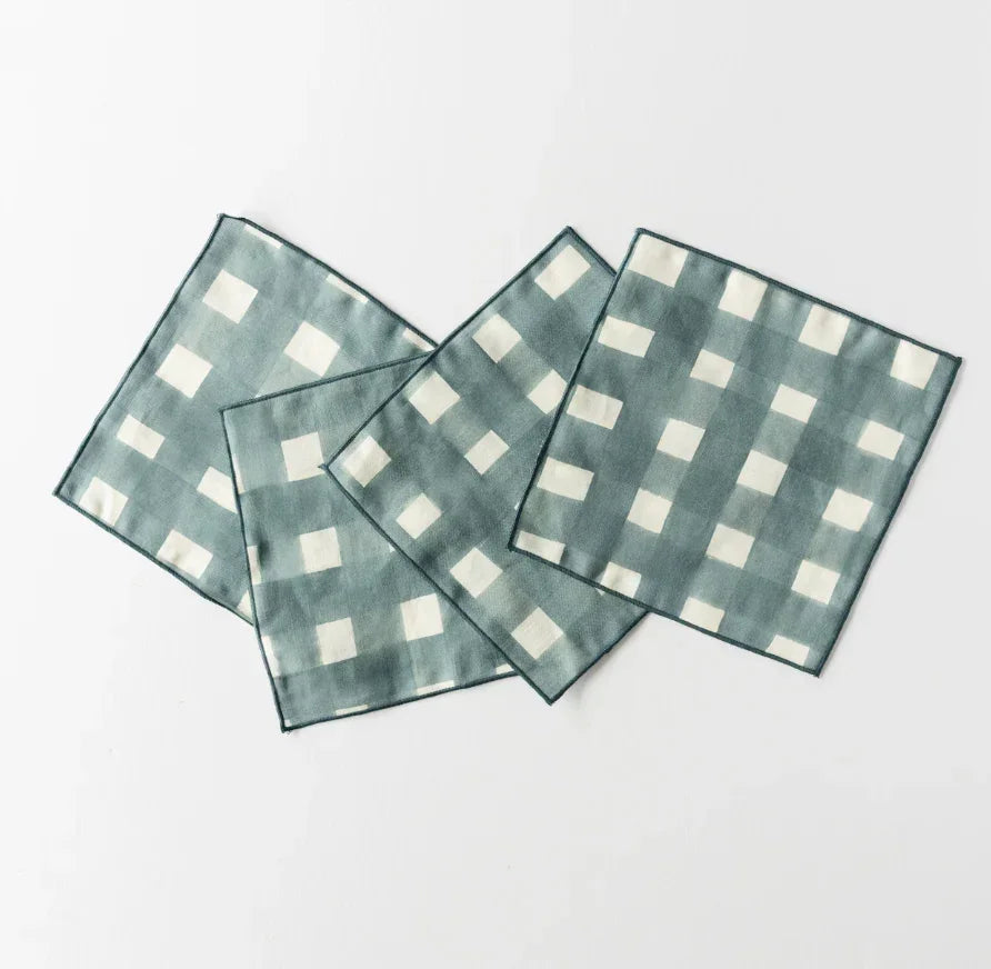 Blue Cocktail Napkins, front view - House Of Avana