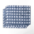 Blue Cross Hatch Placemat, back view - House Of Avana