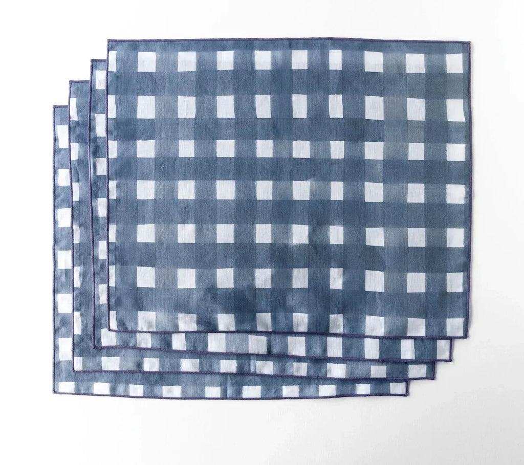 Blue Cross Hatch Placemat, lifestyle image - House Of Avana