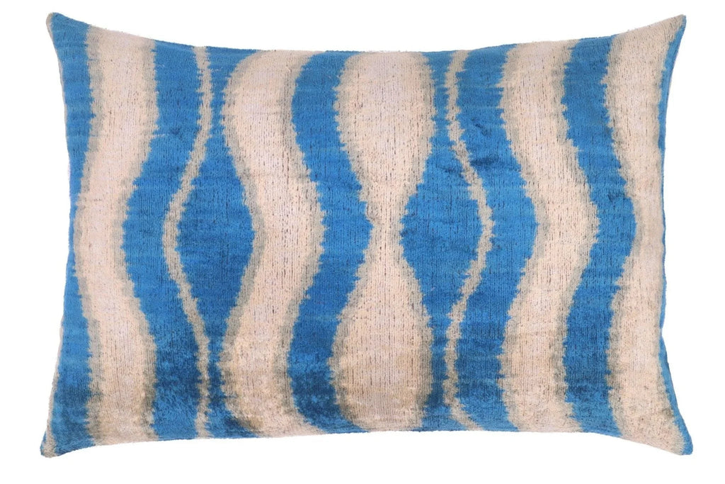 Canvello Handmade Blue Gray Pillows for Couch - 16x24 in, detail shot - House Of Avana