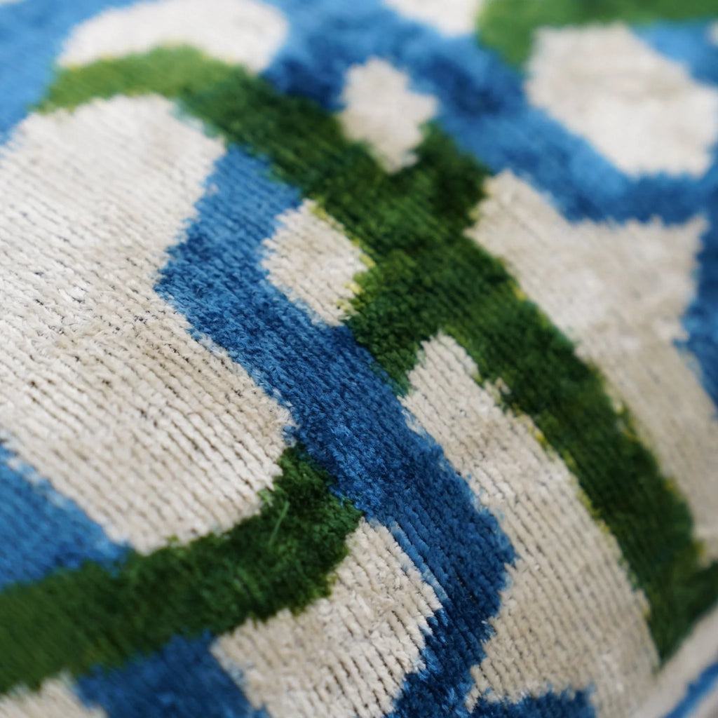 Canvello Contemporary Blue and Green Pillows - 16"x24", angled view - House Of Avana