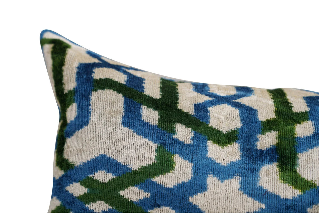Canvello Contemporary Blue and Green Pillows - 16"x24", detail shot - House Of Avana