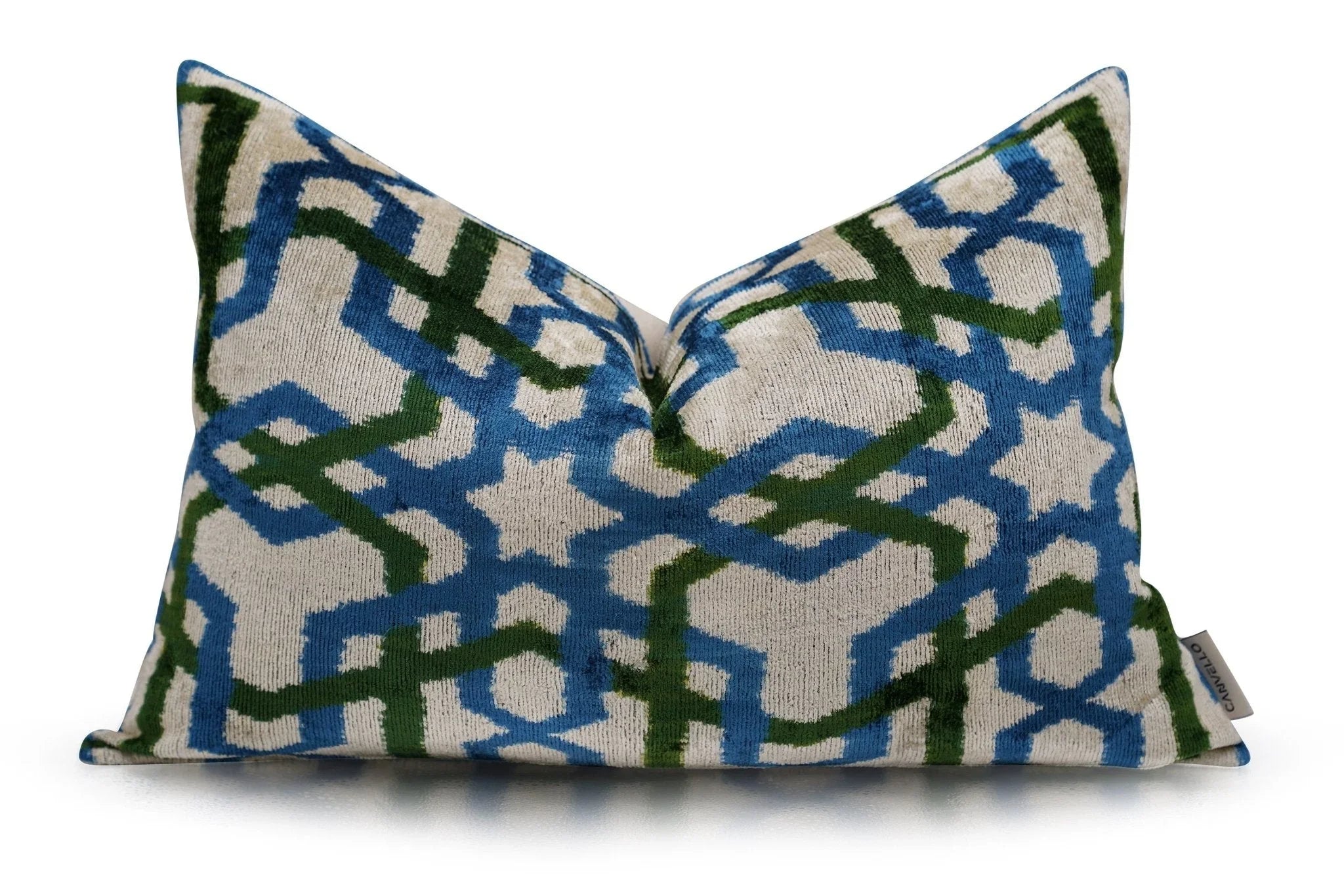 Canvello Contemporary Blue and Green Pillows - 16"x24", side view - House Of Avana