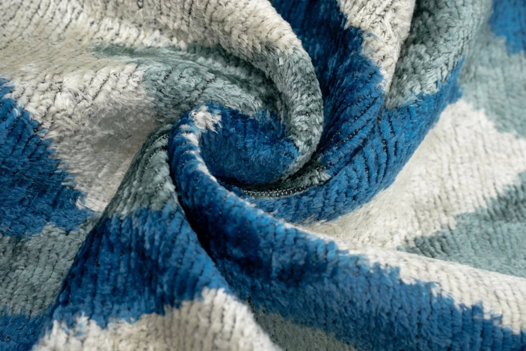 Canvello Handmade Chevron Velvet Throw Pillow in Blue and Grey - Ideal for Modern and Coastal Decor -... - House Of Avana