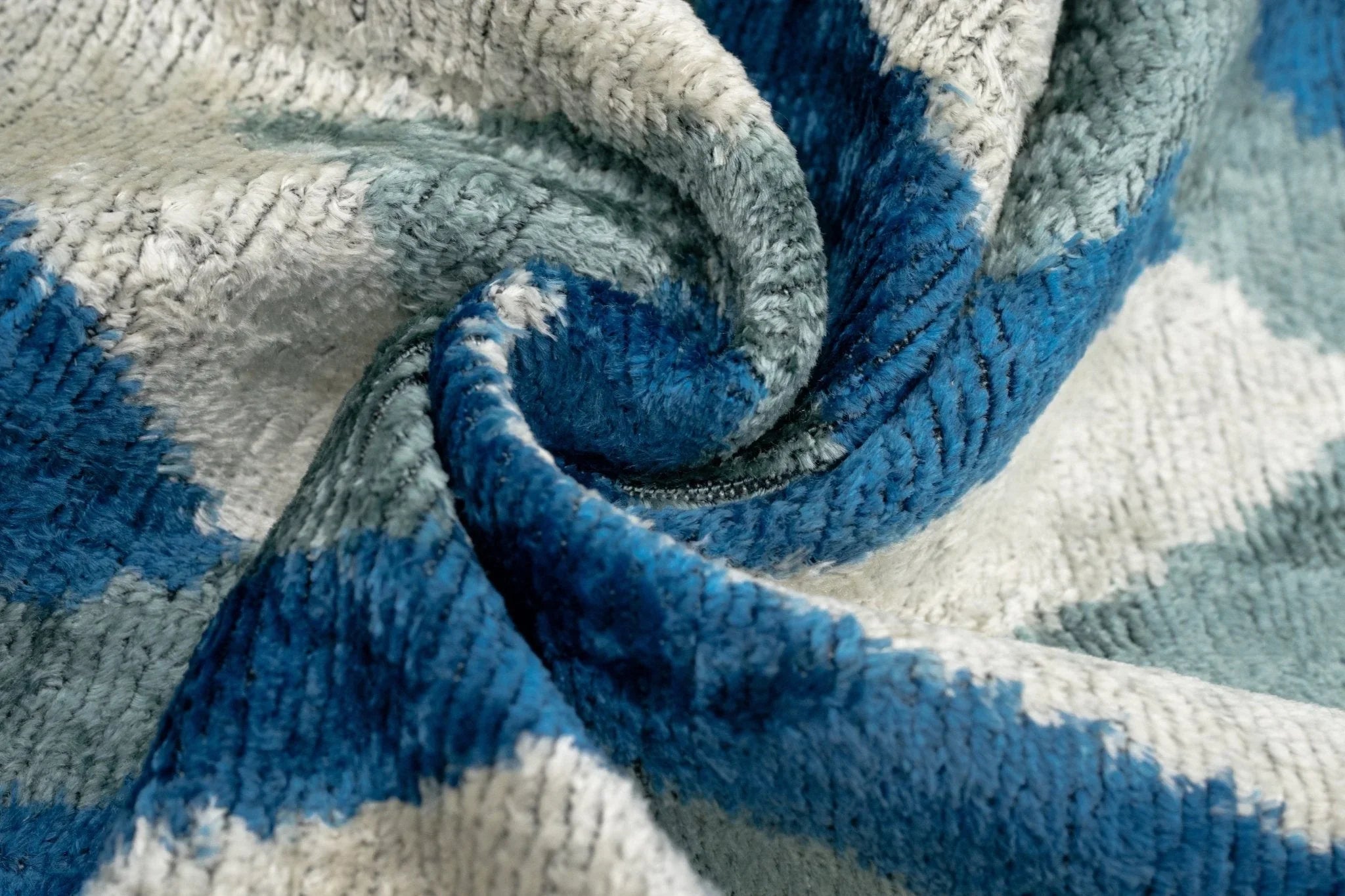 Canvello Handmade Chevron Velvet Throw Pillow in Blue and Grey - Ideal for Modern and Coastal Decor -... - House Of Avana