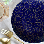 Blue Mosaic Appetizer Plates - Set of 4, back view - House Of Avana