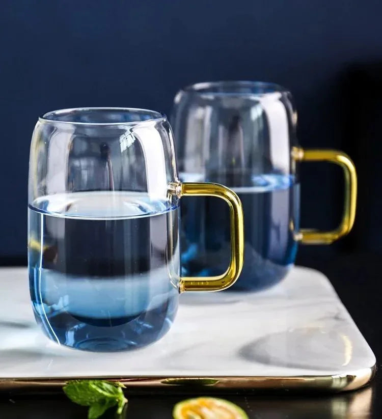 Blue Ombre Pitcher and Cups, back view - House Of Avana