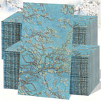 Blue Paper Hand Towels Count Floral Design, front view - House Of Avana