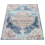 Blue Red Indoor Rug for Balcony Oriental Pattern - House Of Avana