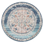 Blue Red Indoor Rug for Balcony Oriental Pattern - House Of Avana
