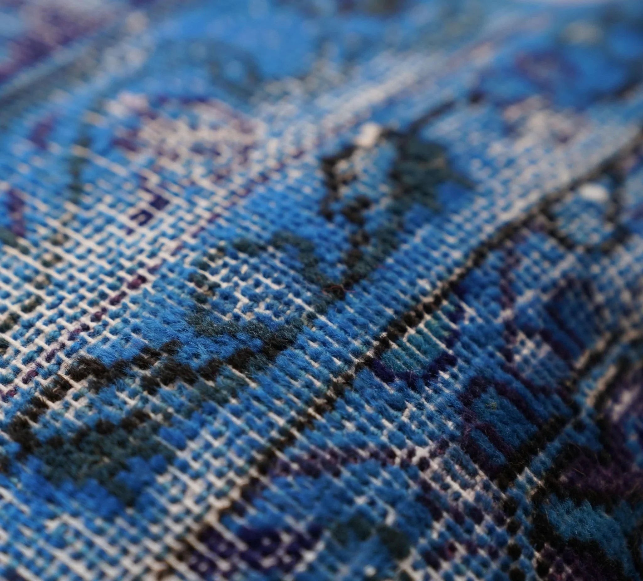 Canvello Antique Rug Royal Blue Throw Pillows - 16"x16", back view - House Of Avana