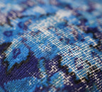 Canvello Antique Rug Royal Blue Throw Pillows - 16"x16", detail shot - House Of Avana
