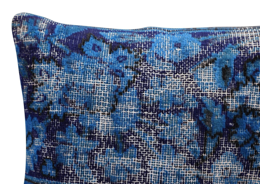 Canvello Antique Rug Royal Blue Throw Pillows - 16"x16", lifestyle image - House Of Avana