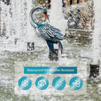 Rustic Blue Heron Statue - Outdoor Sculpture, angled view - House Of Avana