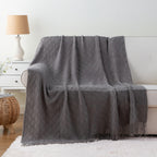 Throw Blanket - Soft Navy Blue 50x60, angled view - House Of Avana