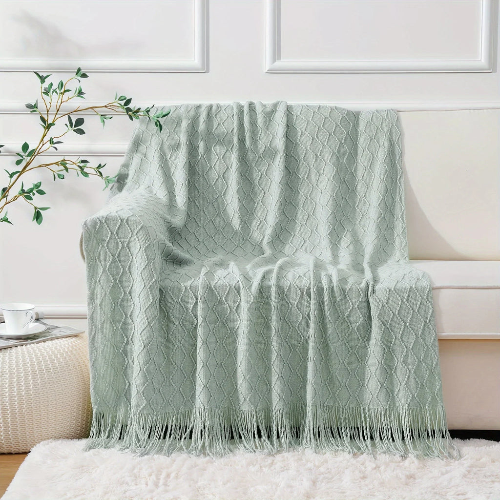 Throw Blanket - Soft Navy Blue 50x60, back view - House Of Avana